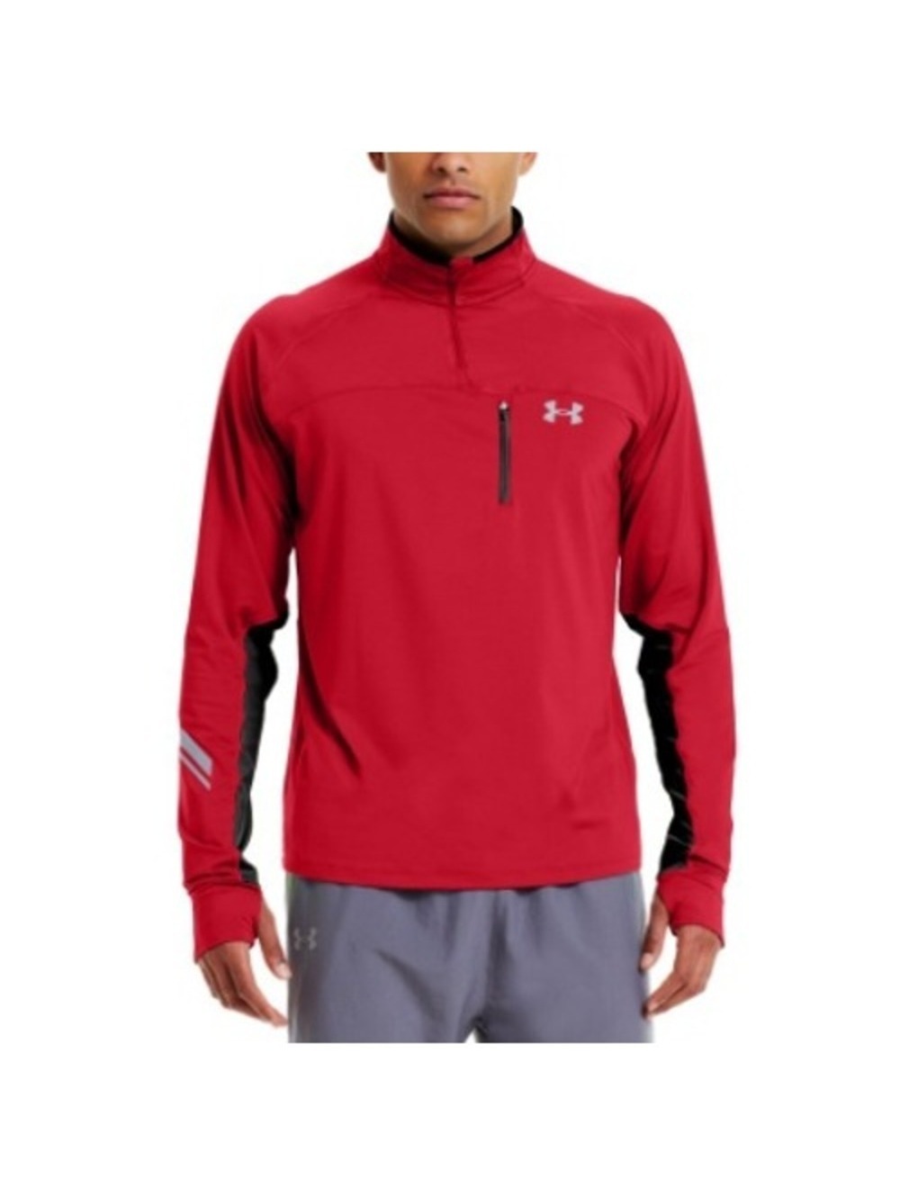 Under Armour Men's Red Black Imminent Run ¼ Zip Long Sleeve Pullover Size M